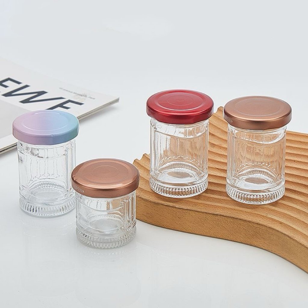 Round 200ml Bird's Nest Food Glass Jar Style 02 by Qunyi Glass