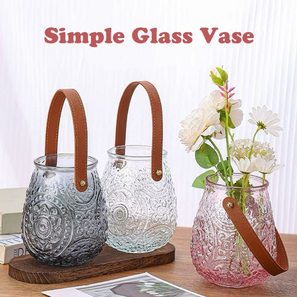Floral Tall Size Decorative Glass Vase Style 03 by Qunyi Glass