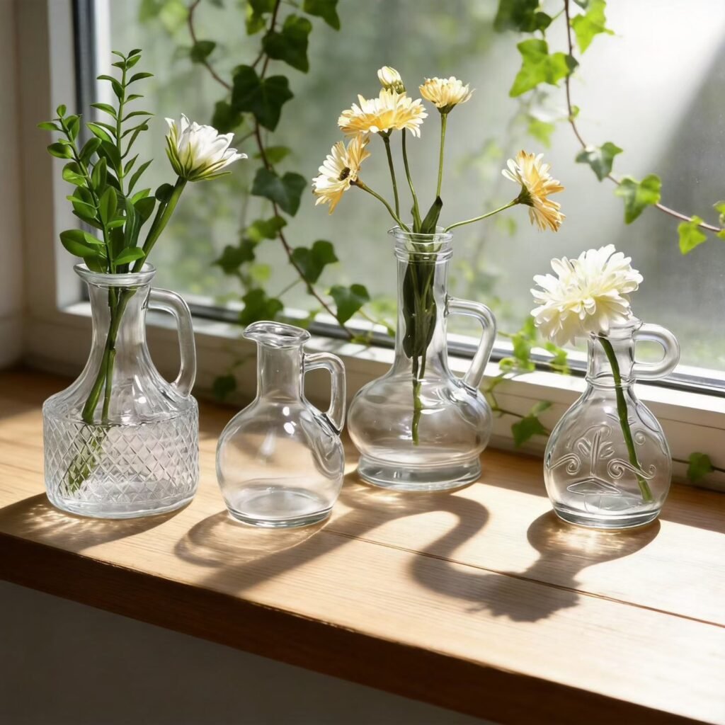 Interior Wide Mouth Decorative Glass Vase Style 04 by Qunyi Glass