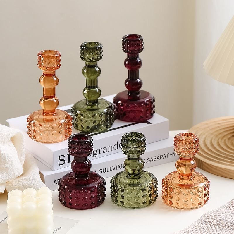 Decorative Small Candle Size Glass Candle Holder Style 02 by Qunyi Glass
