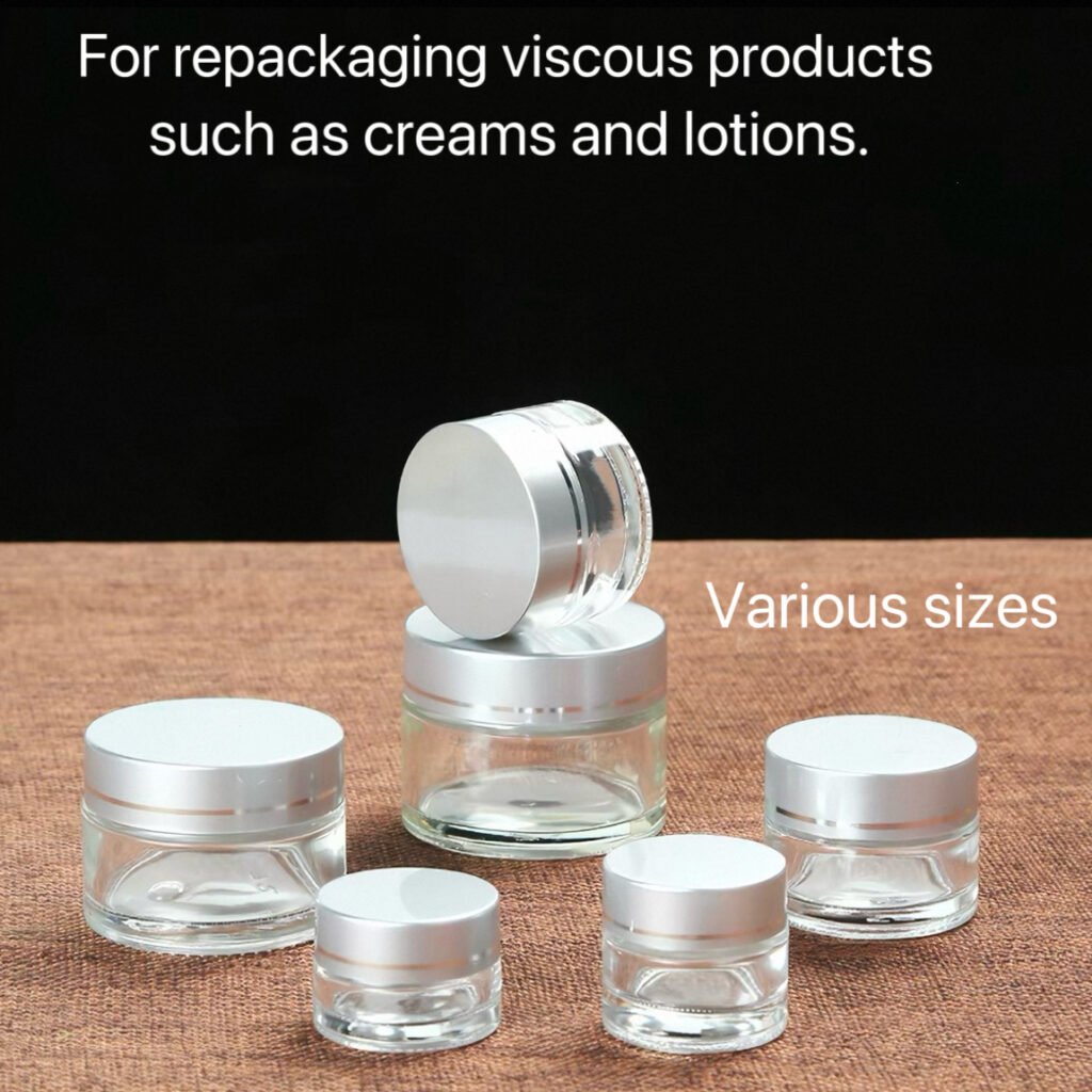 Refillable Custom Capacity Glass Cream Jar Style 05 by Qunyi Glass