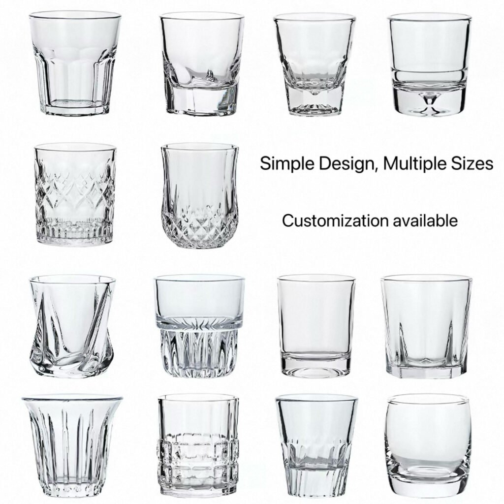 Custom Retail Size Glass Cup Style 05 by Qunyi Glass
