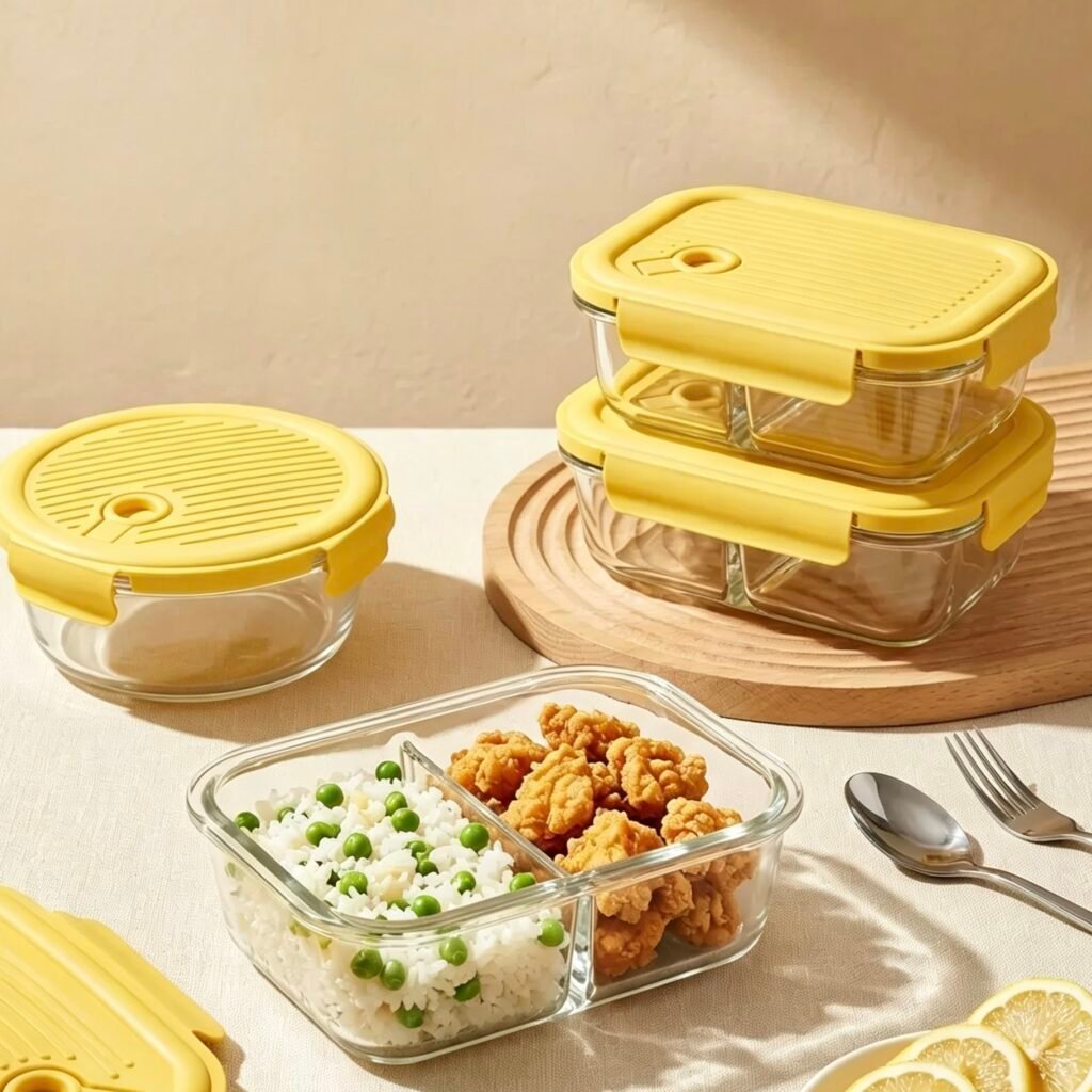Retail Set Packaging Glass Food Storage Bowl Style 05 by Qunyi Glass