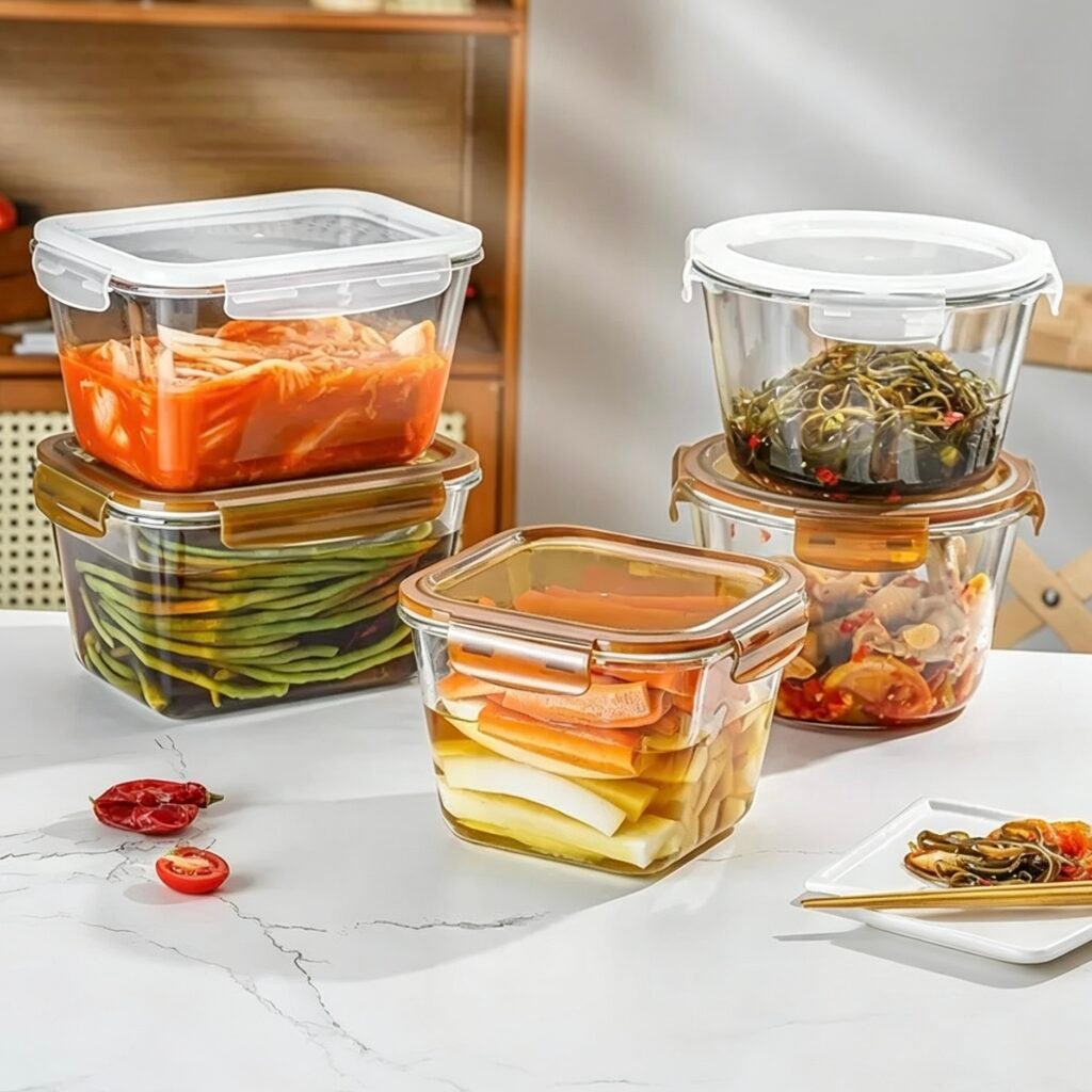 Clear Medium Size Glass Food Storage Bowl Style 03 by Qunyi Glass