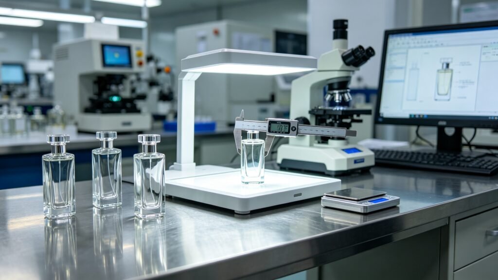Custom Perfume Glass Bottle quality control laboratory by Qunyi Glass