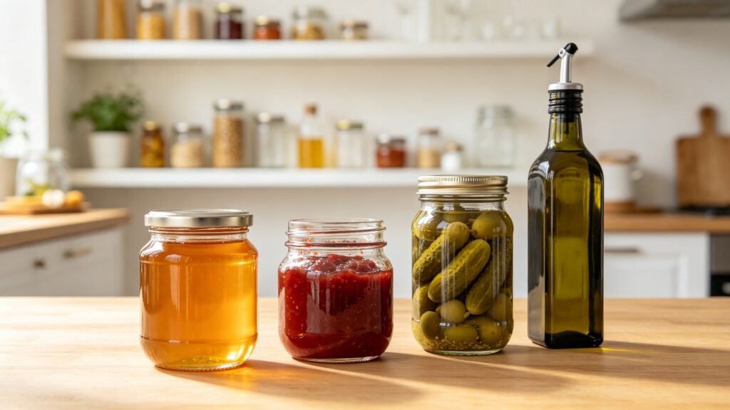 Qunyi Glass food-grade honey jars and jam jars production display in Xuzhou Jiangsu