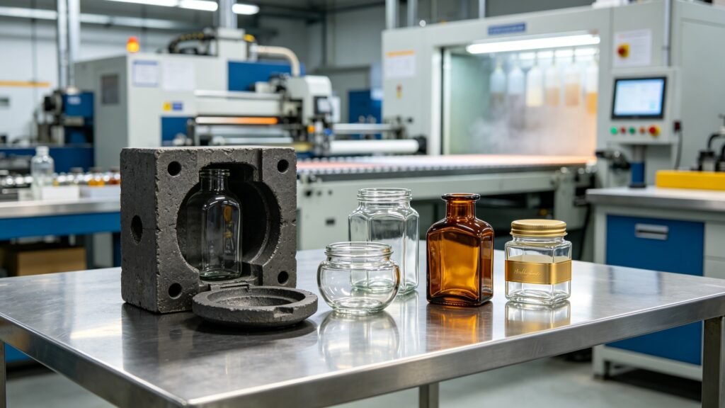 Custom glass jar mold development and deep processing cost from Qunyi Glass factory in Xuzhou Jiangsu China