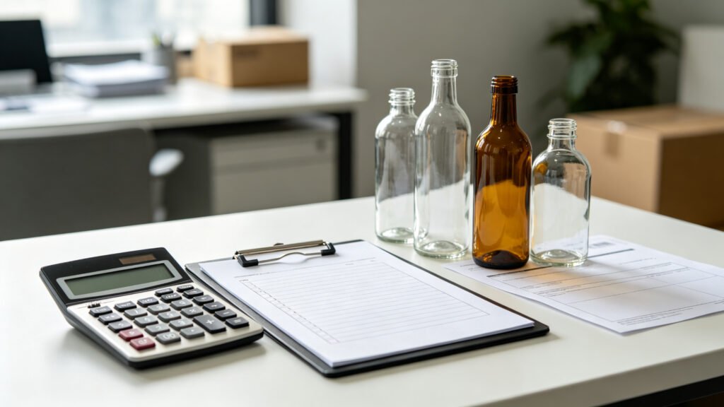 Qunyi Glass glass bottle export factory China landed cost breakdown calculator and quotation