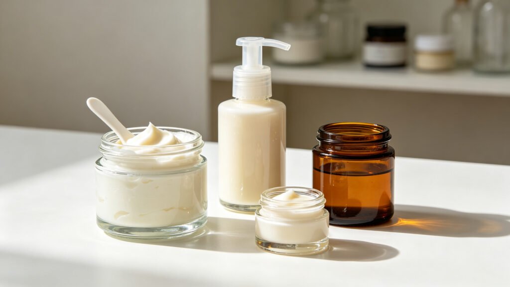 Skincare jar formats with closures for wholesale packaging