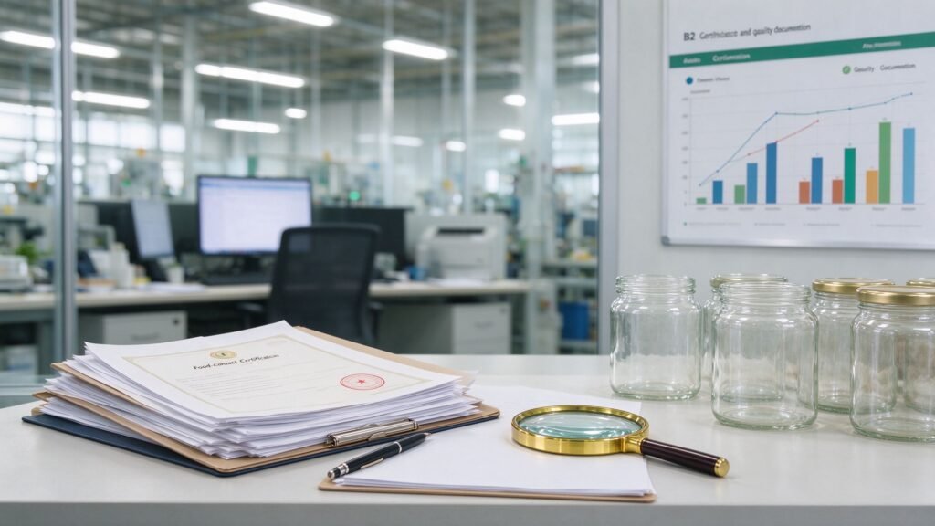 Factory compliance records and food-contact quality documentation