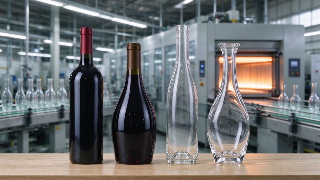 Custom wine glass bottle design concepts for a winery launch