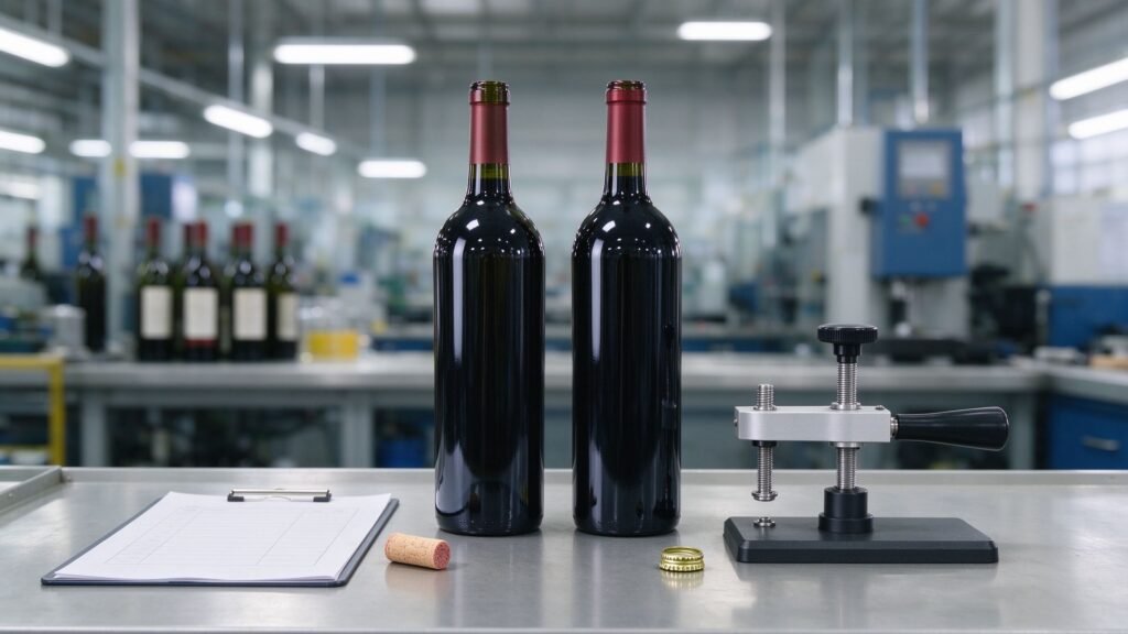 Seal and leak testing for custom wine bottle closures