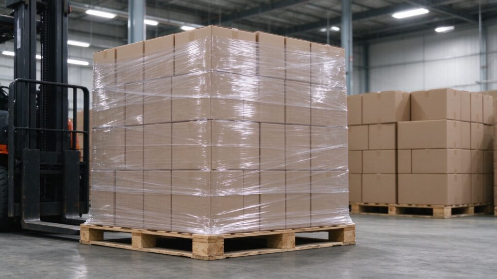 Palletising and loading custom wine bottles for breakage control