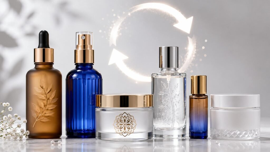Cosmetic glass bottle closures, neck finishes and glass color choices from Qunyi Glass in Xuzhou Jiangsu
