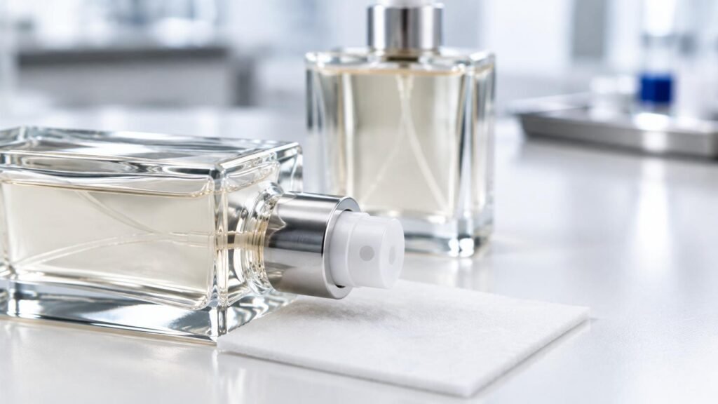 Perfume bottle sample inspection and closure fit checks